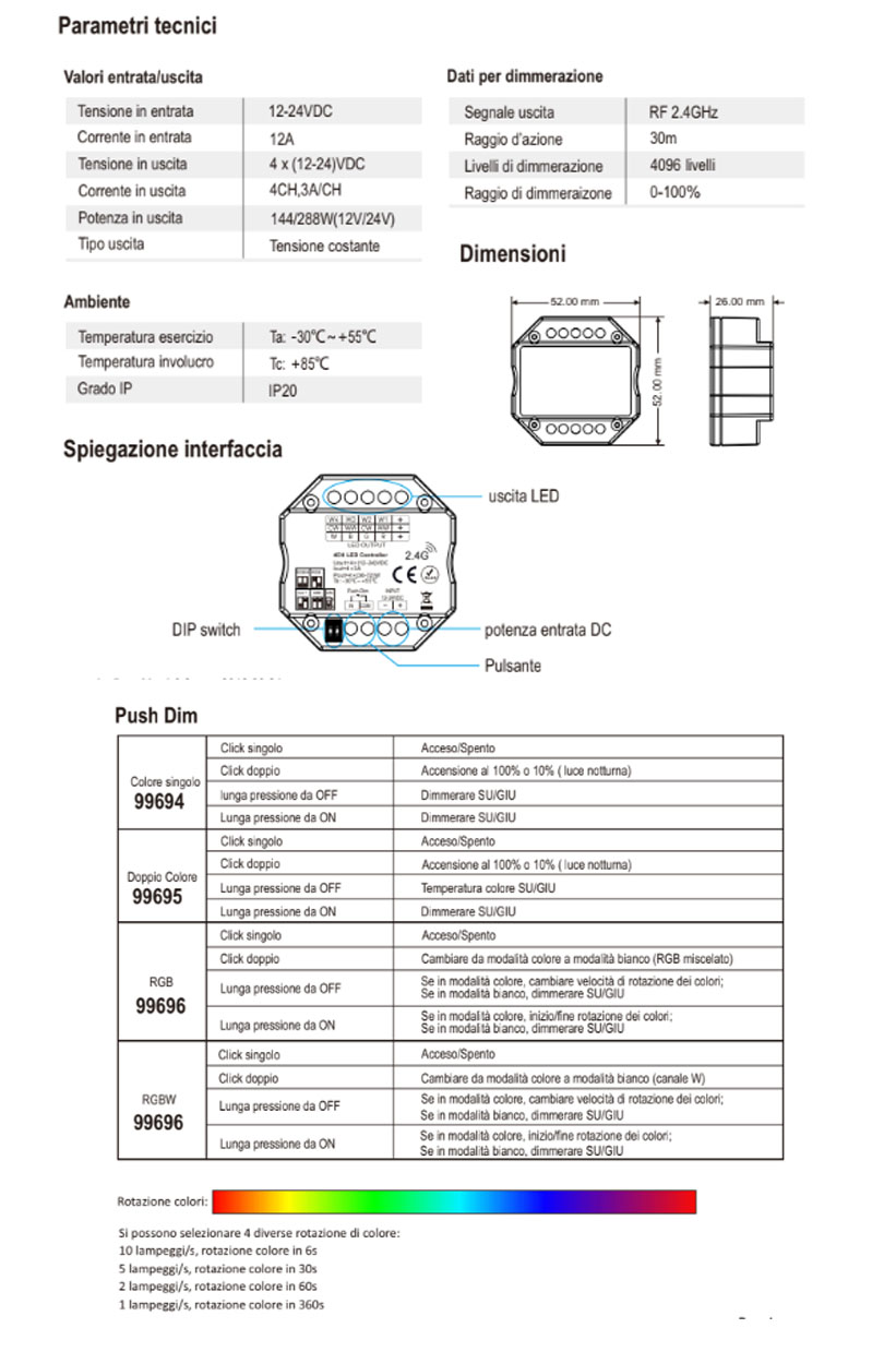 Centralina in RF per dimmerazione tramite pulsante N/O - immagine 4